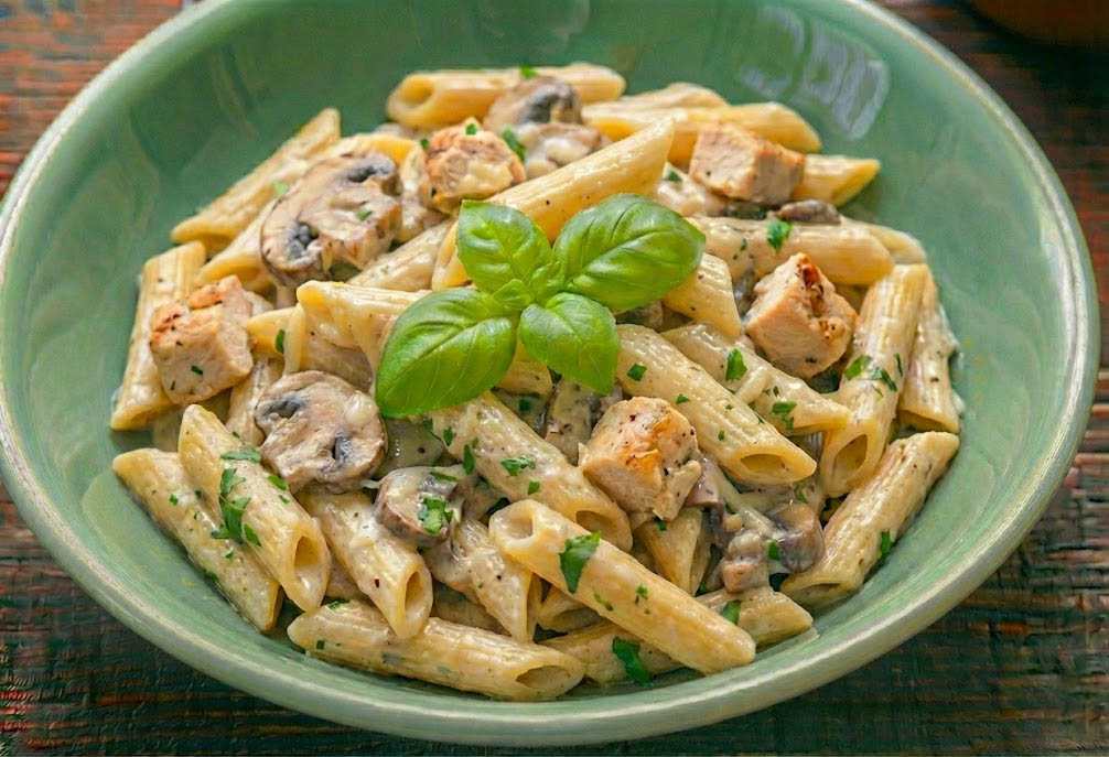 Tavuklu Kremalı Mantarlı Penne
