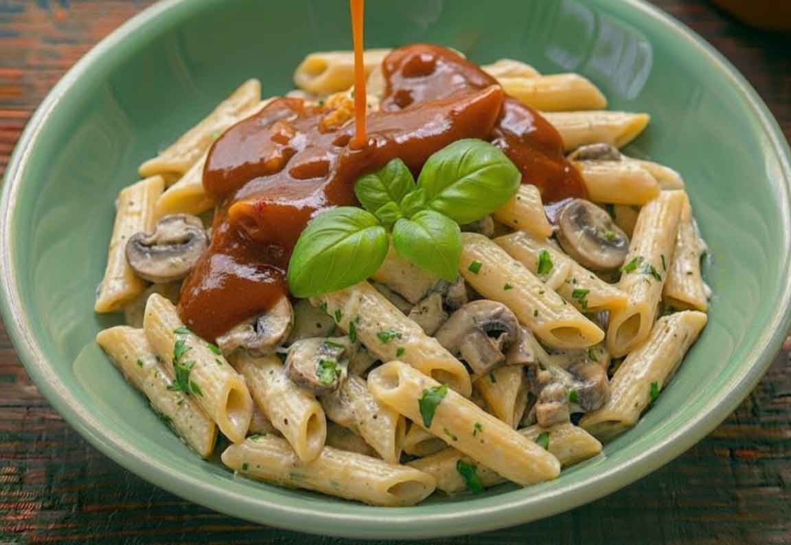 Acı Soslu Mantarlı Penne